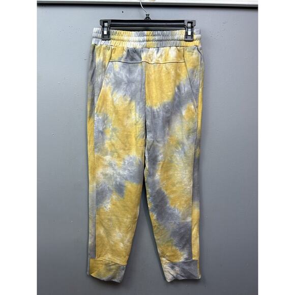 Amaryllis x Ashlee Nichols Tie Dye Sweatpants Womens Medium Yellow Gray Pockets - Picture 2 of 7